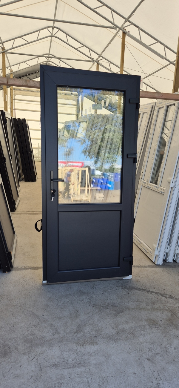 PLASTIC INPUT DOORS WDS, Nr.1, anthracite, GLASS, 32MM