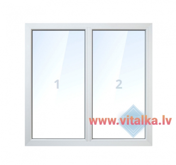 Double casement window with 2 fixed cases - 1200x1450(width x height)