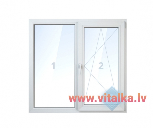 Double casment window with 1 opening case -1500x1300(width x height)