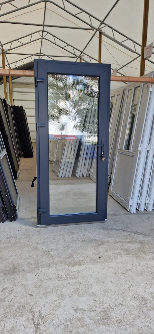 PLASTIC INPUT DOORS WDS, Nr.2, anthracite, GLASS, 32MM