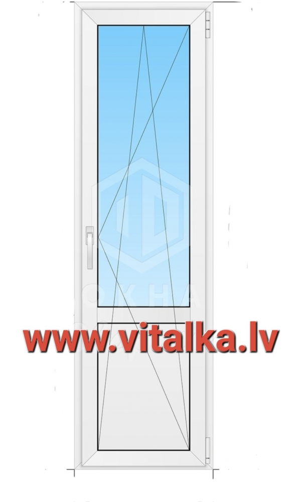 Балконные двери стекло + панель, 700х2150(ширина Х высота)