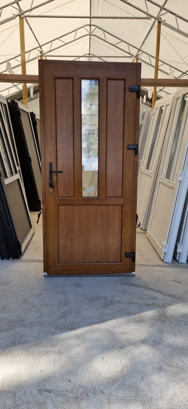 PLASTIC INPUT DOORS WDS, Nr.3, golden oak, GLASS, 24MM