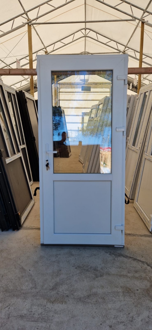 PVC ĀRDURVIS WDS, Nr.1, balta, STIKLA PAKETE 24MM