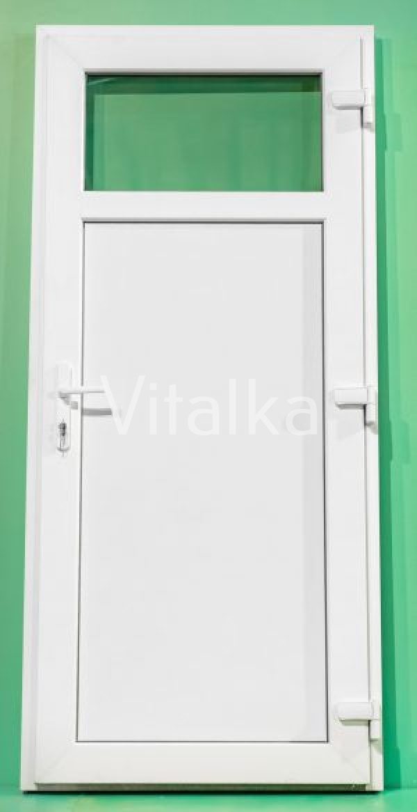 PVC ārdurvis,  numurs 6, baltas